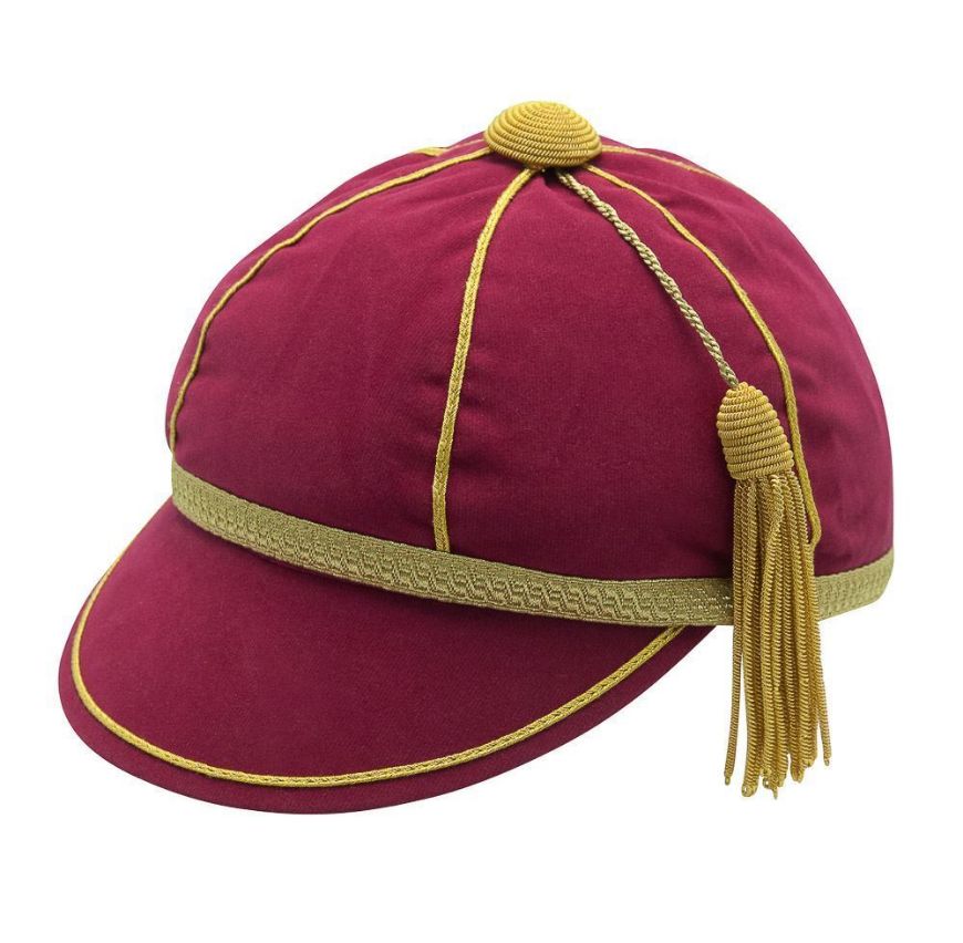 Picture of Honours Cap Dark Cerise With Gold Trim