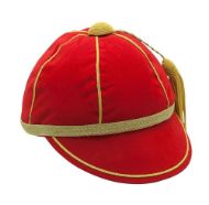 Plain Red Honours Cap with Gold Trim