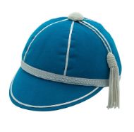 Pale blue honours cap with silver trim